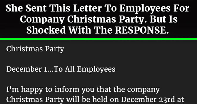 HR Emails Employees to Organize the Company Christmas Party. But This Unexpected Thing Happens.
