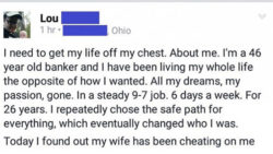 46-Year-Old Man Finds Out His Wife’s Been Cheating for 10 years, Then Posts This On Facebook