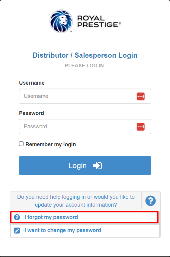 Resetting Your Password